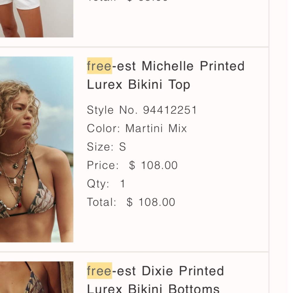 Free People Retro Floral Print Bikini Set in Blue, Cream, Brown - Picture 3 of 4
